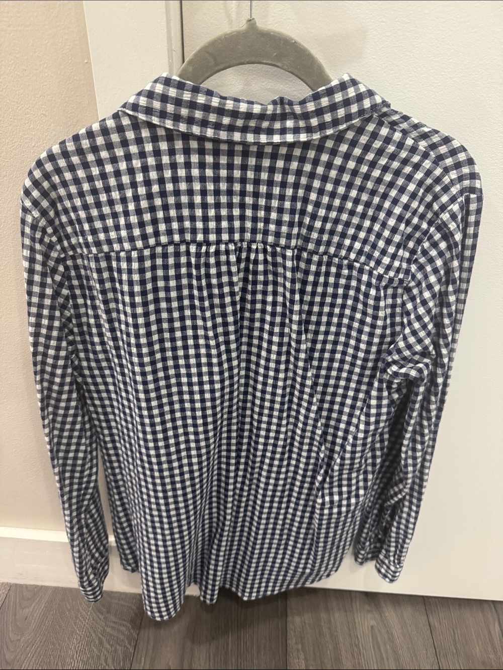 Kut from the Kloth Navy and White Gingham Button-Down Shirt - Picture 3 of 3